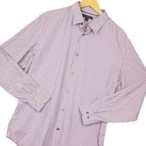 Banana Republic Men's Button-Up Shirt Sz XL Long Sleeve Striped White & Red